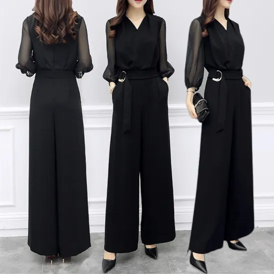 パンツドレスブラック人気のお呼ばれ系かっこいいドレス普段着もしやすいドレスです